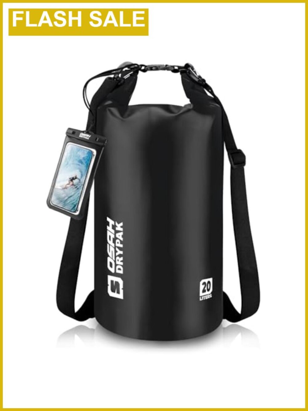 Waterproof Dry Bag 20L Roll Top 500D PVC Backpack with Phone Case